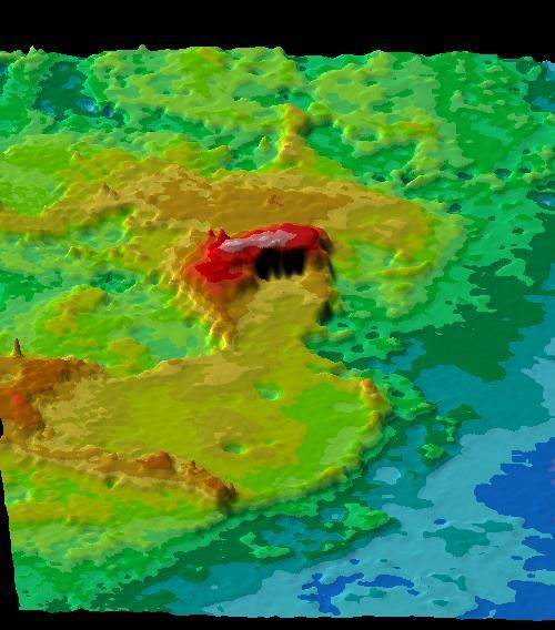 NASA Pioneer Venus 高程图中的 Ishtar Terra 高地