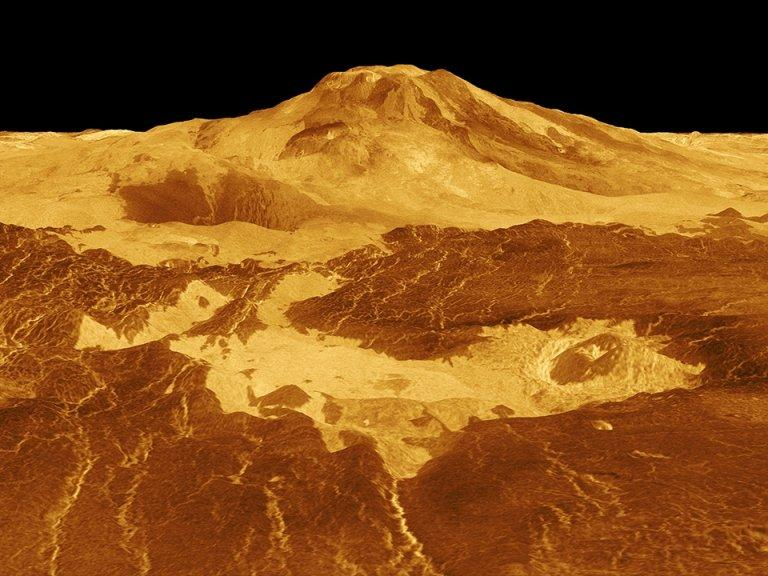 玛阿特山三维视图之一。来源：NASA/JPL，PIA00254